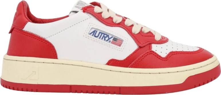 Autry Rode Sneakers met Leren Details Multicolor Dames