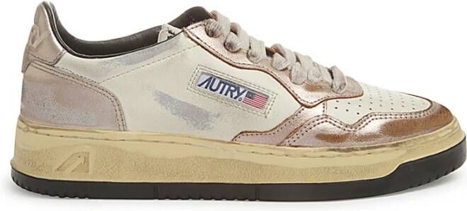 Autry Sneakers met distressed effect en metallic panelen Multicolor Dames