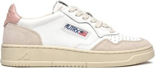 Autry Roze Vintage Stijl Leren Sneakers White Dames