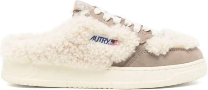 Autry Shearling Sneakers Beige Dames