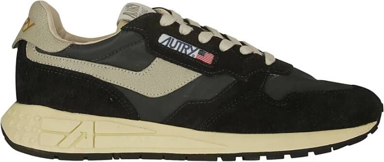 Autry Zwarte Sneakers met Nylon en Suède Inzetstukken Black Heren