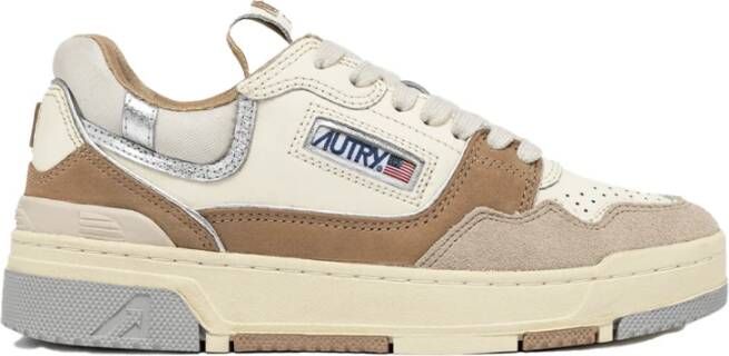 Autry sneakers clc low in suede and nabuk natural silver Multicolor Dames