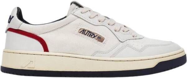 Autry Sneakers in vintage stijl met canvas bovenwerk en leren inzetstukken White Heren