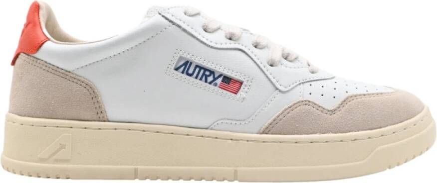 Autry Sneakers in wit en oranje White Dames