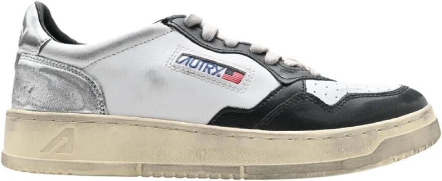 Autry Sneakers Laag Man Leer Wit Zwart Zilver Black Heren