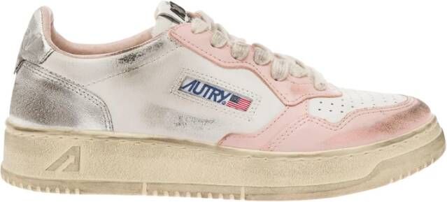 Autry Vintage Witte Sneakers Paneelontwerp Multicolor Dames