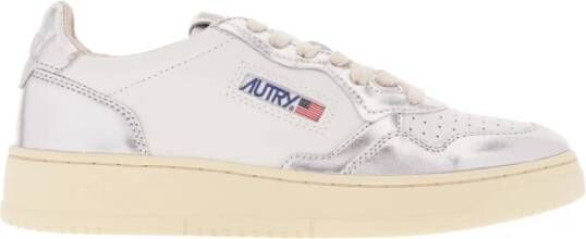 Autry Witte Leren Sneakers met Zilveren Details White Dames