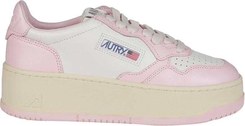 Autry Roze platte schoenen met kleurblok ontwerp Multicolor Dames