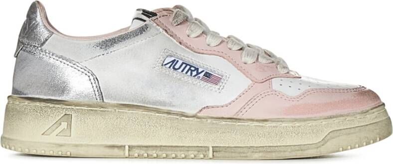 Autry Vintage Witte Sneakers Paneelontwerp Multicolor Dames