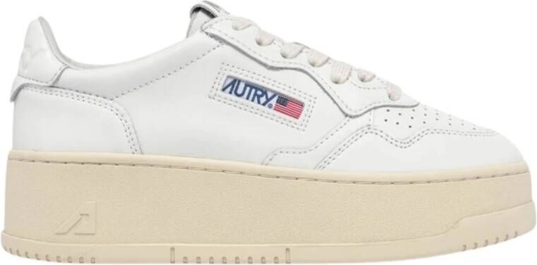 Autry Leren Lage Platform Sneakers White Dames