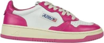 Autry Leren Vetersneakers voor Dames Pink Dames