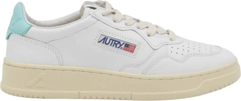 Autry Leren Lage Sneakers met Contrast Inzetstukken White Dames