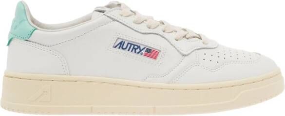 Autry Leren Lage Sneakers met Contrast Inzetstukken White Dames