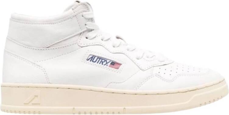 Autry Witte Leren Sneakers met Multilayer Inzetstukken White