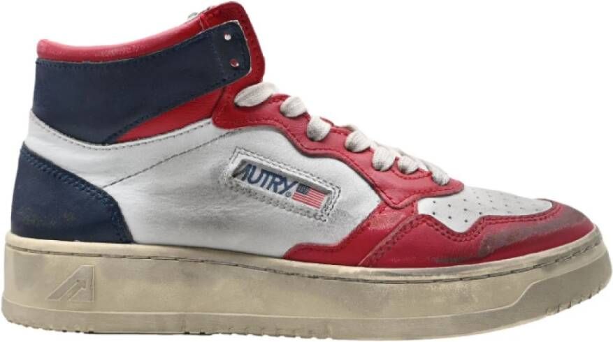 Autry Stijlvolle Wit Blauw Sneakers Mannen Multicolor Heren