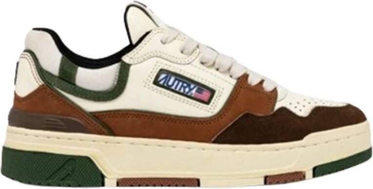 Autry Medalist Lage Sneakers in Ivoor Bruin Groen Multicolor Heren