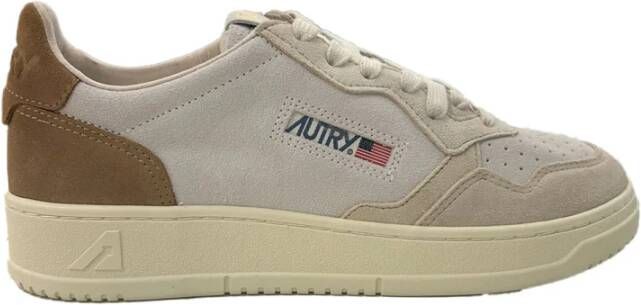 Autry Tricolor suède lage manden Beige Dames