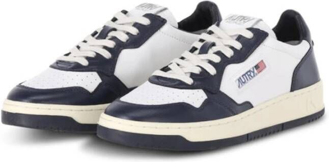 Autry Tweekleurige leren sneaker Blue Heren