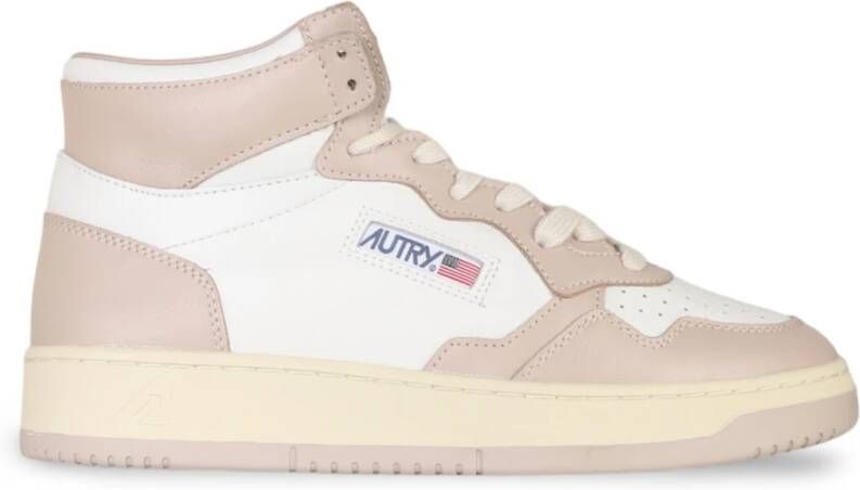 Autry Tweekleurige Paddenstoel Medalist Mid Schoenen Pink Dames