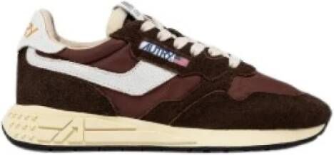 Autry Urban stijl sneakers met gebarsten leer Brown Dames