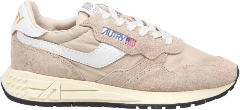 Autry Reelwind Low Wom Wit Leren Sneakers Beige Dames