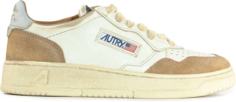 Autry Vintage Beige Sneakers met Suède Detail Beige Dames