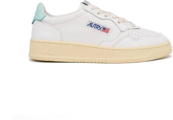 Autry Leren Lage Sneakers met Contrast Inzetstukken White Dames