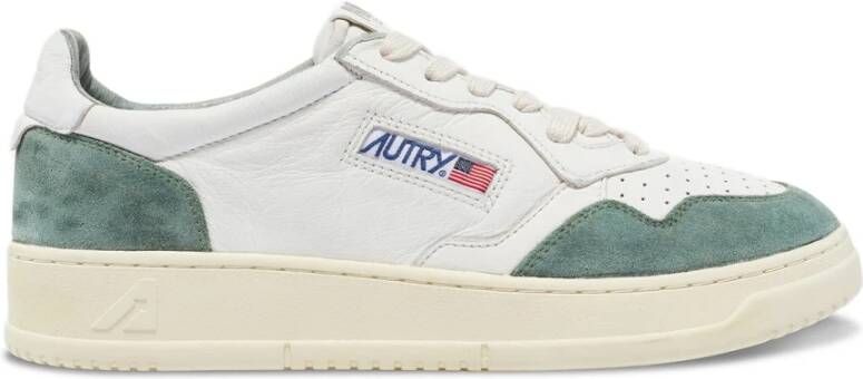 Autry Retro witte en groene leren sneakers White Heren - Foto 1