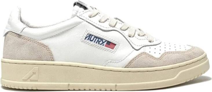 Autry Vintage-geïnspireerde witte leren sneakers White Heren