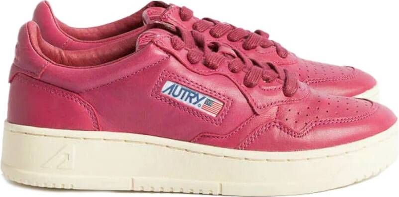 Autry Vintage Geitenleren Sneakers in Fuchsia Pink Dames