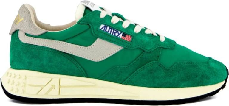 Autry Groene Sneakers met Nylon en Suède Inzetstukken Green Heren