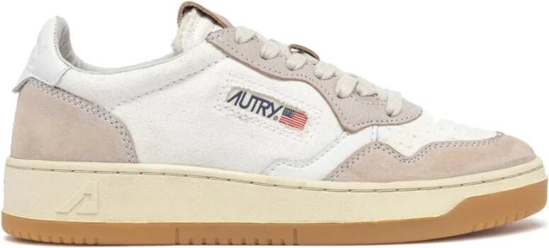 Autry Vintage Lage Leren Sneaker Wit & Beige Multicolor Heren