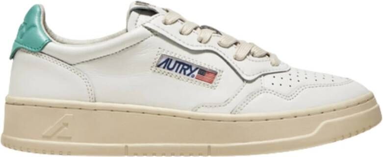 Autry Leren Lage Sneakers met Contrast Inzetstukken White Dames