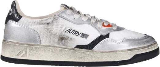 Autry Vintage Lage Sneaker in Zilver Wit Gray Heren