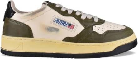 Autry Vintage lage sneakers in wit olijfgroen leer White Heren