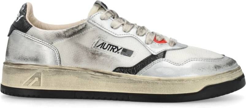 Autry Vintage Lage Sneakers Zilver Wit Gray Heren