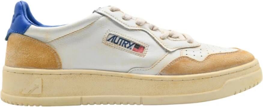 Autry Vintage Lage Top Sneakers Geel Wit Blauw White Heren