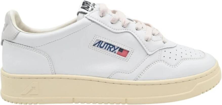 Autry Vintage Lage Top Sneakers Wit Rood White Heren