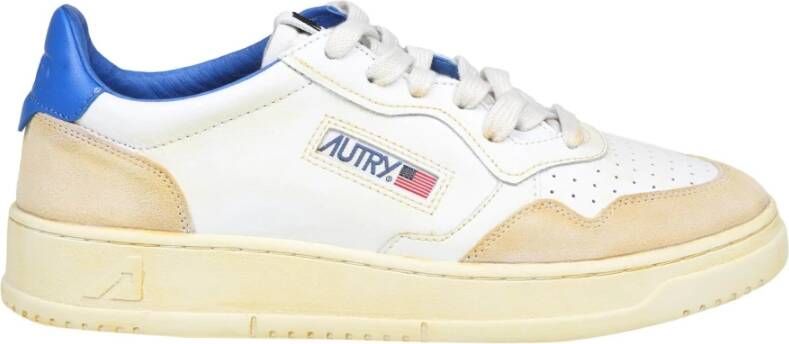 Autry Vintage Leren en Suède Sneakers Blauw