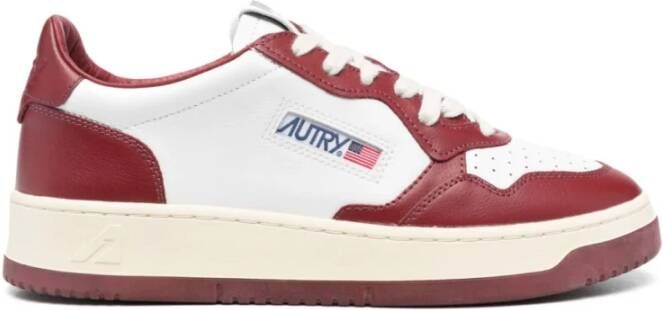 Autry Medalist Basket Bordeaux Leren Sneakers White Heren