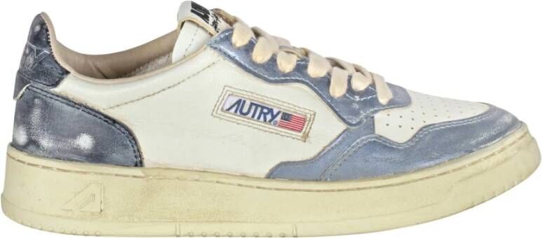 Autry Vintage Leren Sneakers Super Model Blue Dames