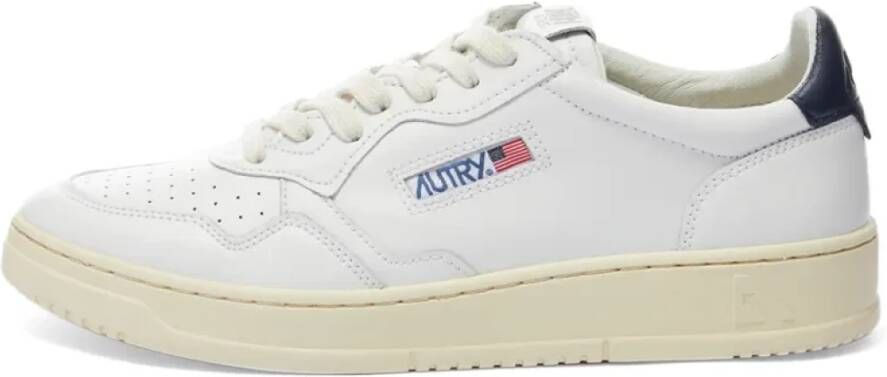 Autry Vintage Low Leather Sneaker White & Navy White Dames