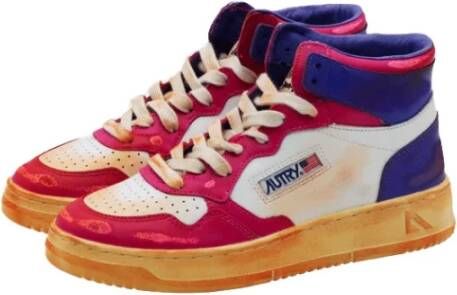 Autry Vintage Mid W Sneaker Wit Roze Dames