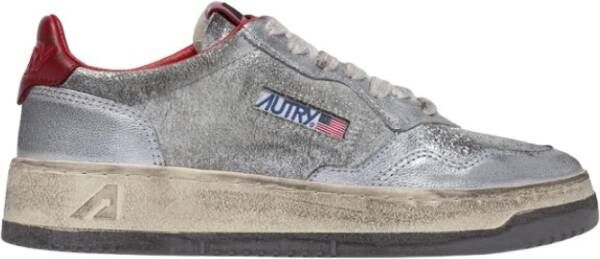 Autry Vintage Stijl Leren Sneakers Gray Heren