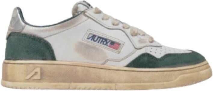 Autry Vintage Witte Leren Sneakers Gray Heren