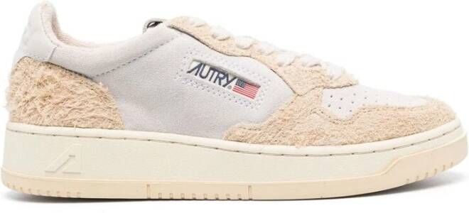 Autry Wit Beige Leren Suède Sneakers Beige Dames