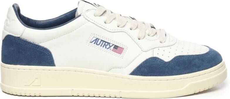 Autry Wit Blauw Leren Sneakers White Heren