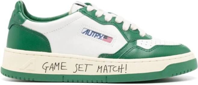 Autry Wit Groene Sneakers Paneel Ontwerp Green Dames