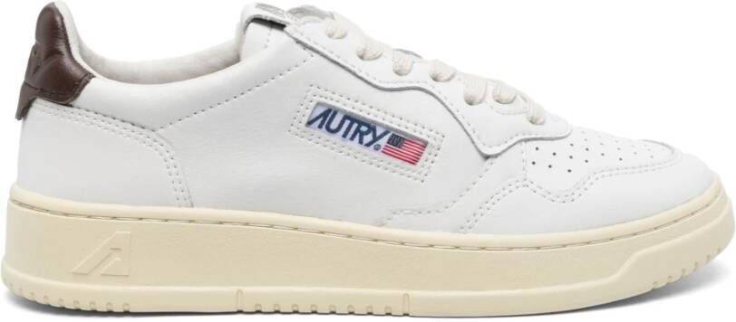 Autry Wit Roze Leren Sneaker White Dames