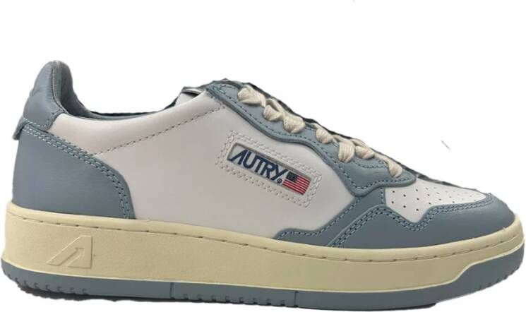 Autry Wit Blauw Leren Basketbalsneakers Blue Heren